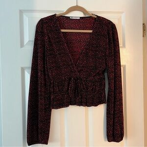 Zara Black and Red Women's Top